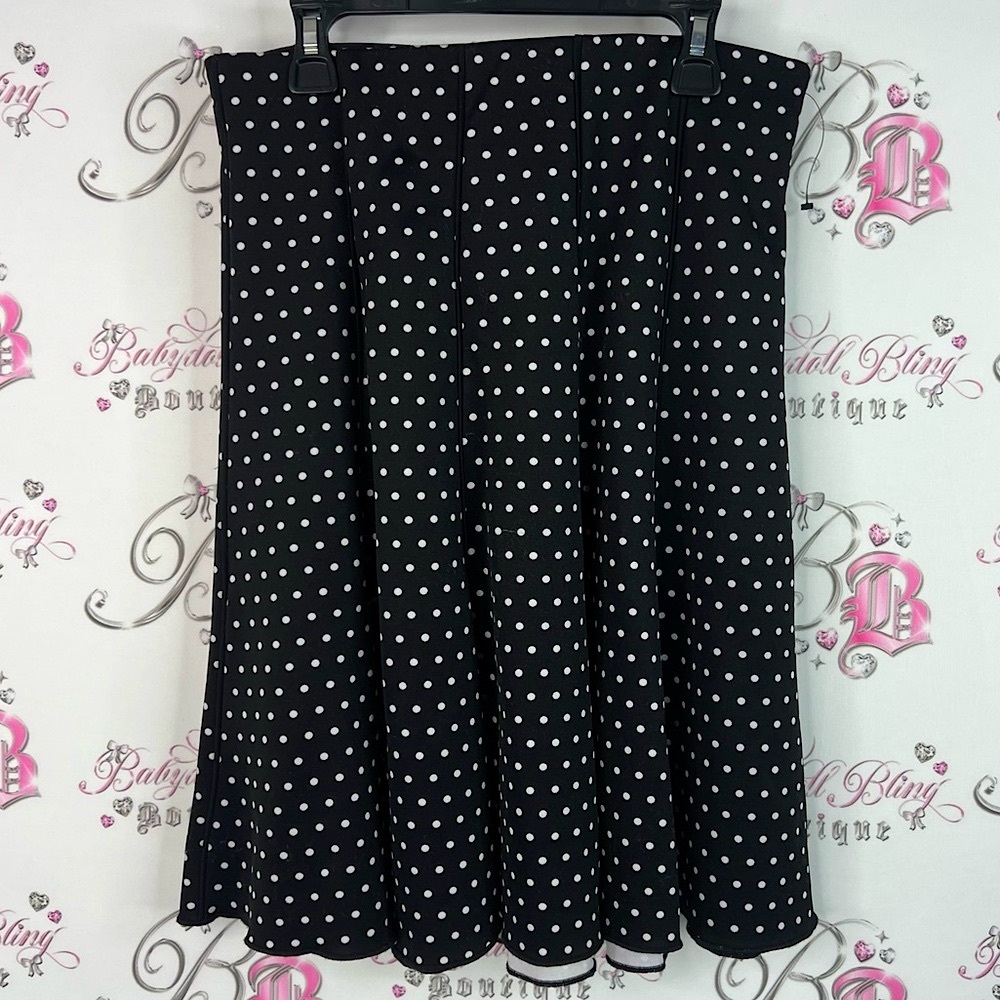 Ricki's skirt dotted flowy Black and White Polka Dot A-Line Skirt